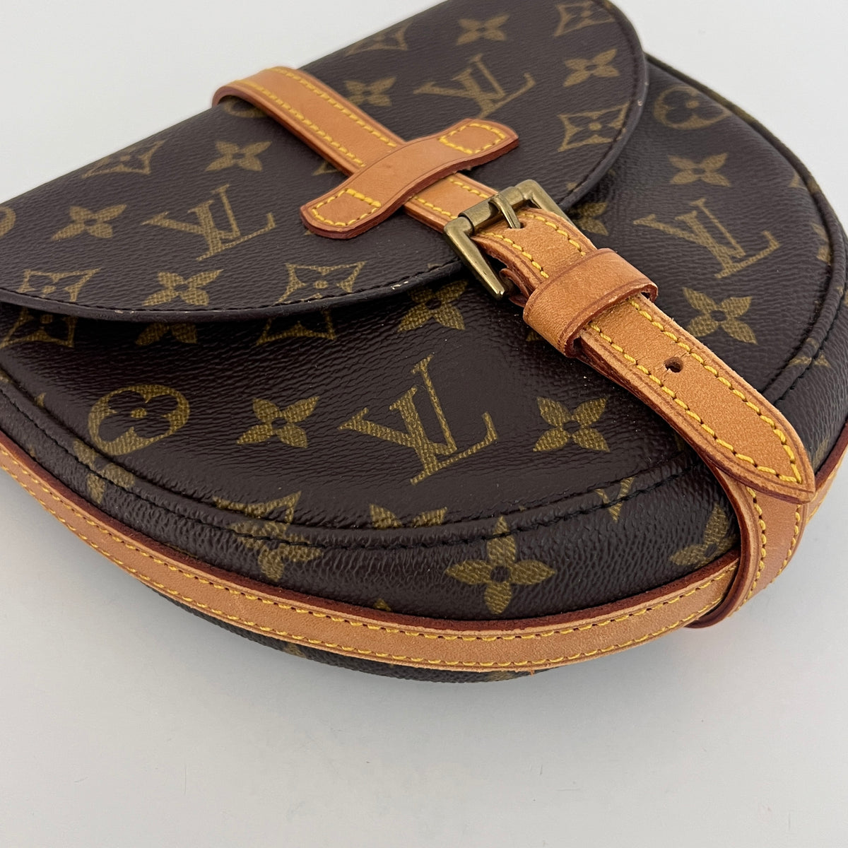 Sac à bandoulière LOUIS VUITTON Chantilly PM toile et cuir marron vintage 1992