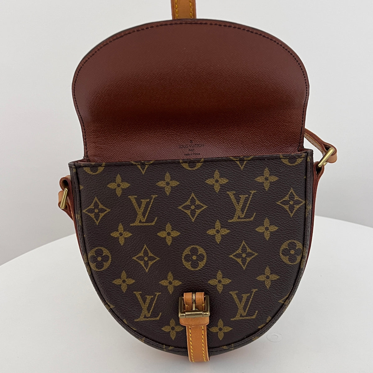 Sac à bandoulière LOUIS VUITTON Chantilly PM toile et cuir marron vintage 1992