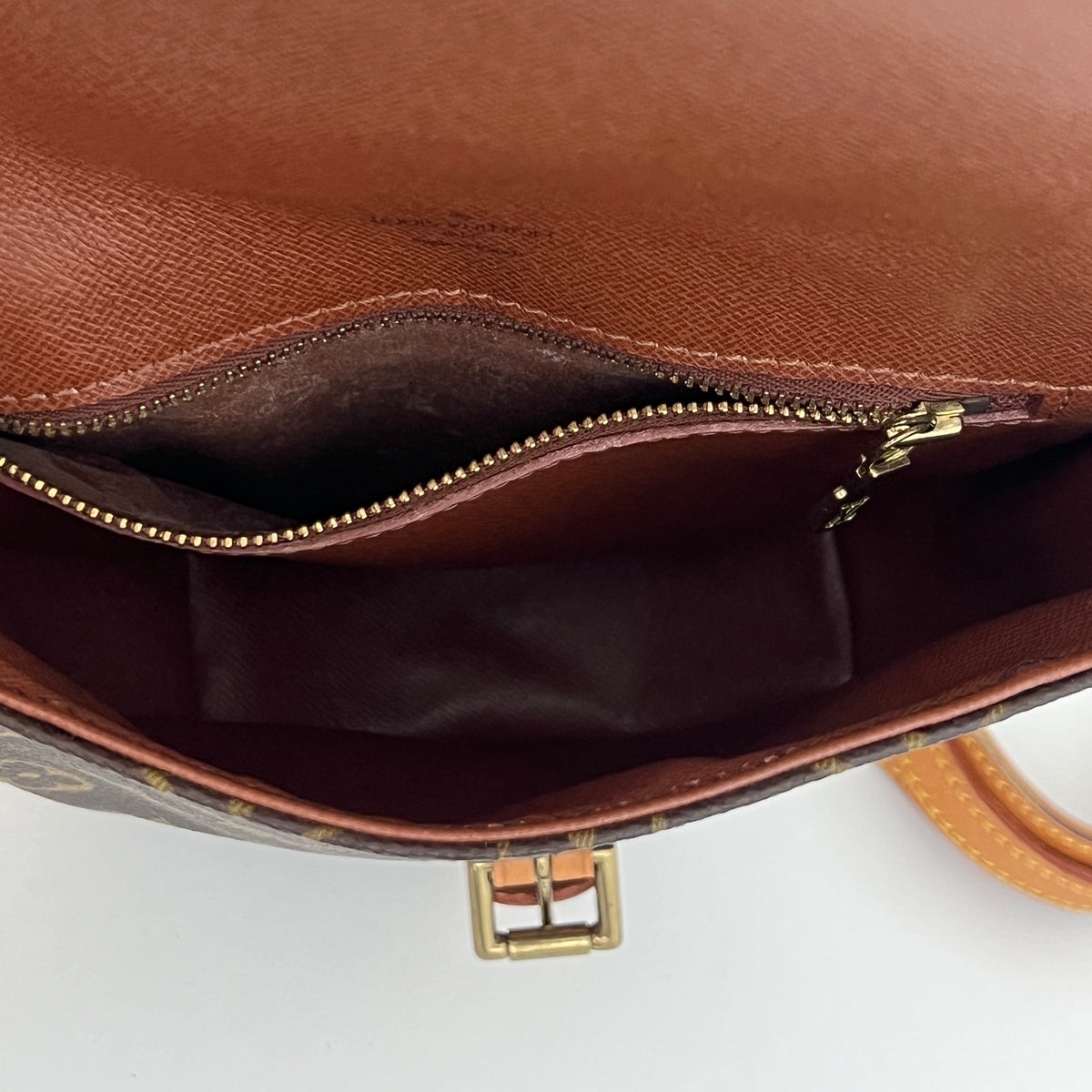 Sac à bandoulière LOUIS VUITTON Chantilly PM toile et cuir marron vintage 1992
