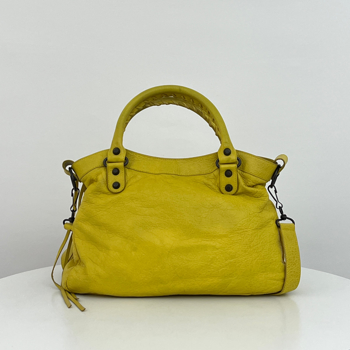 Sac BALENCIAGA The First cuir lisse jaune