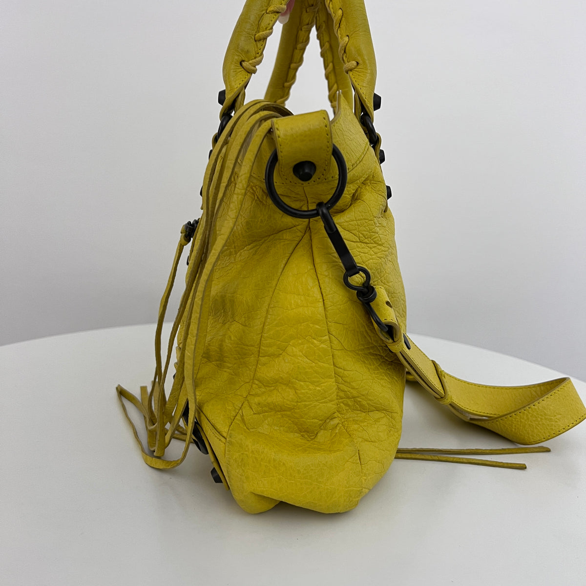 Sac BALENCIAGA The First cuir lisse jaune