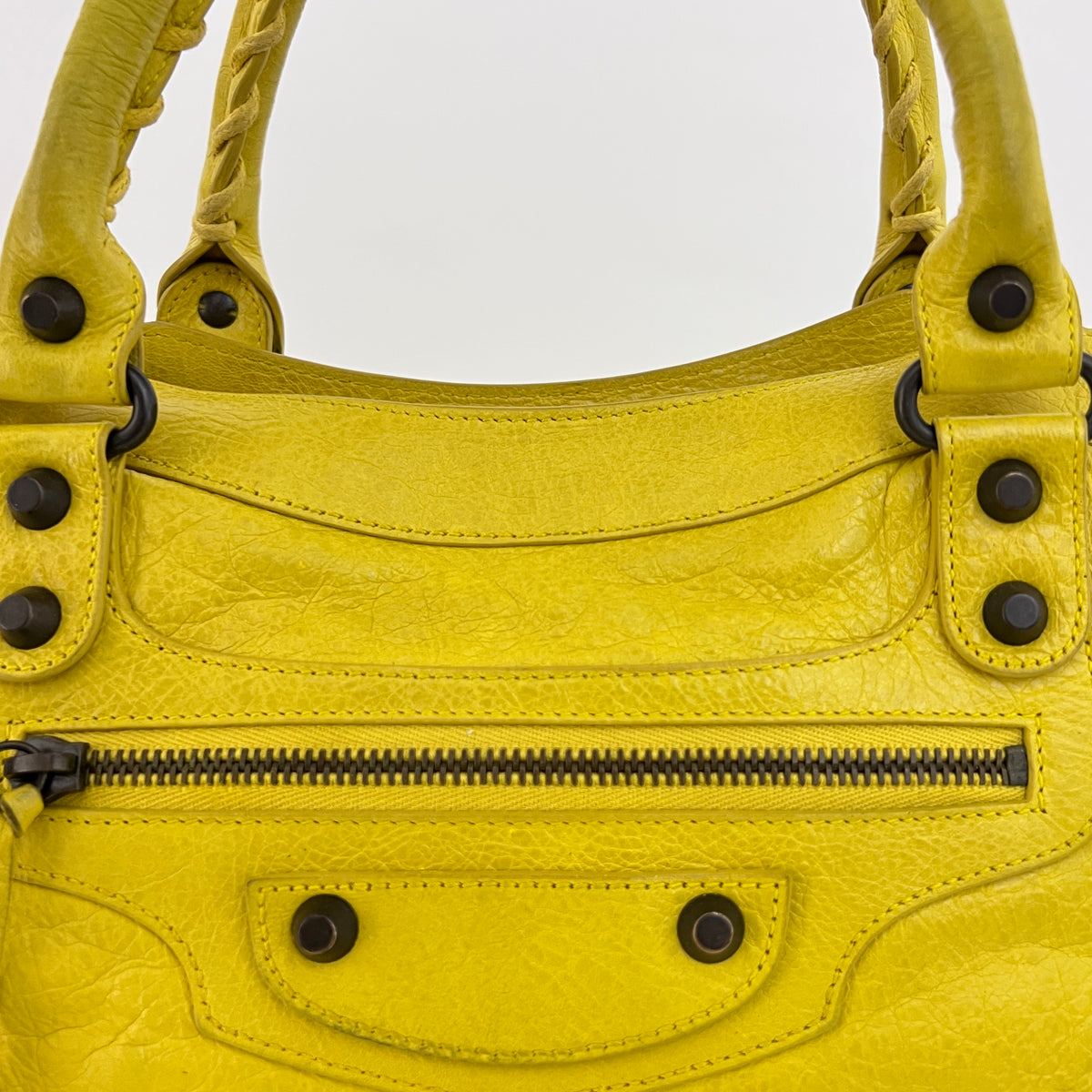 Sac BALENCIAGA The First cuir lisse jaune