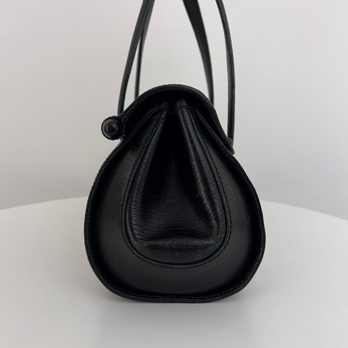 Sac GUCCI Bamboo Bullet toile et cuir noir