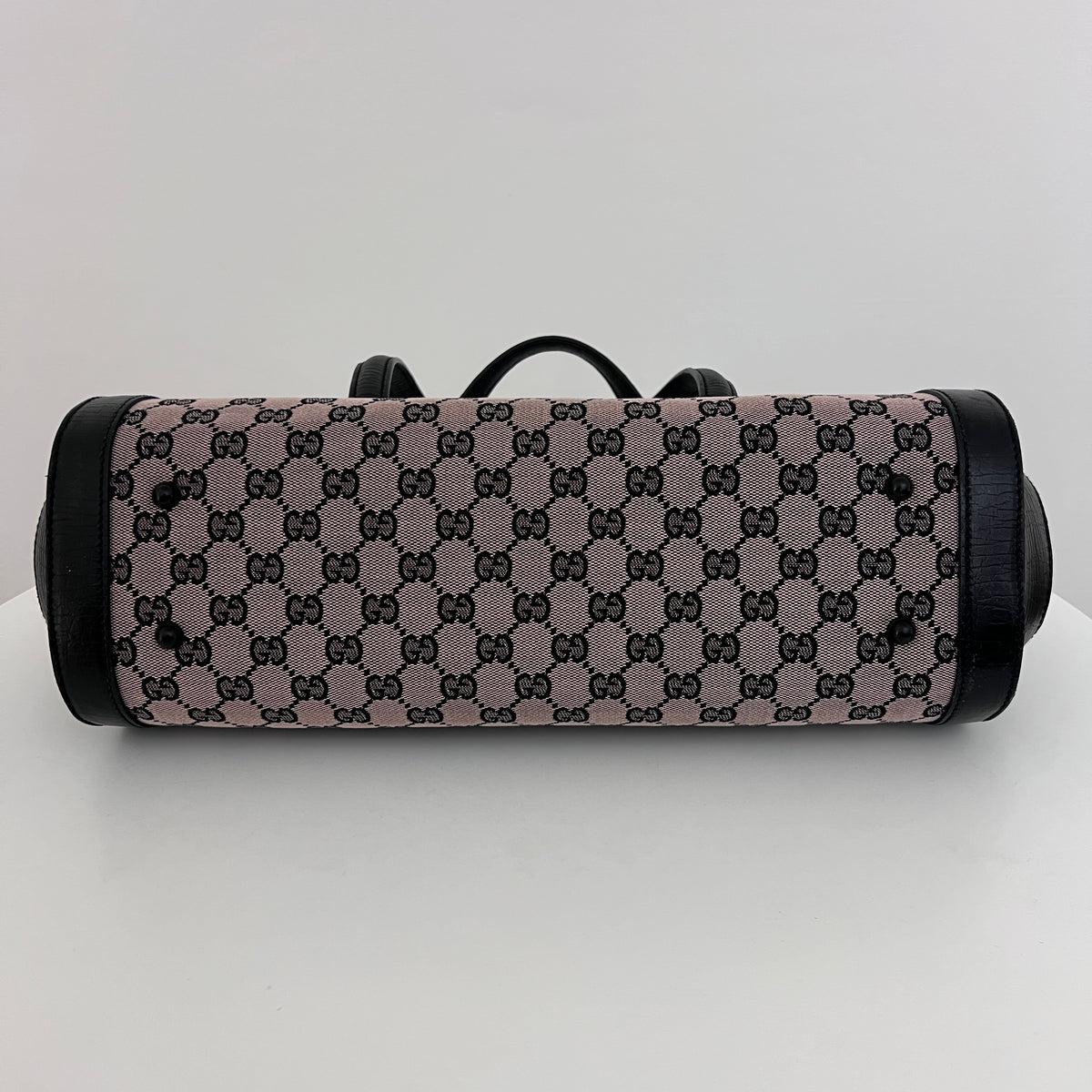 Sac GUCCI Bamboo Bullet toile et cuir noir