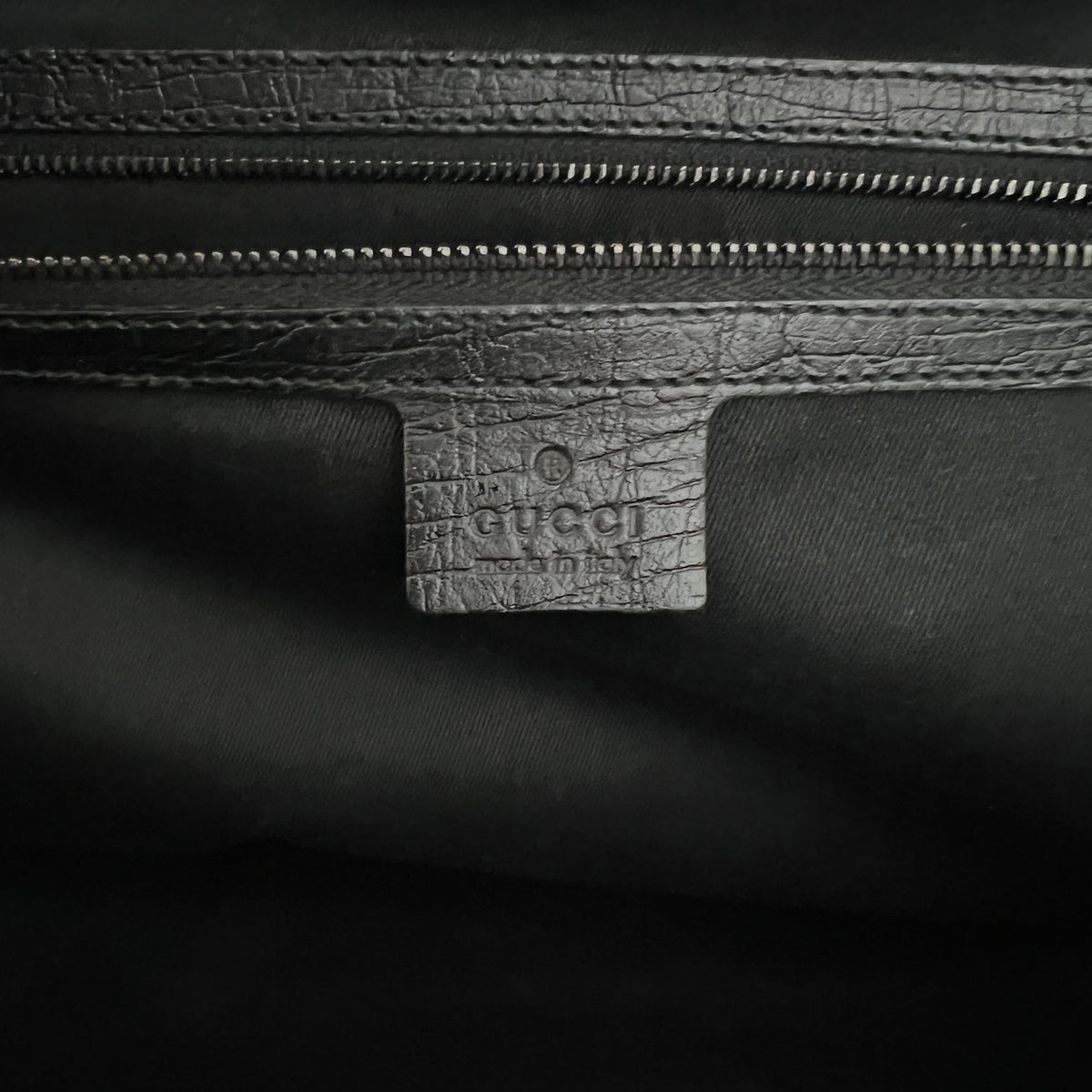 Sac GUCCI Bamboo Bullet toile et cuir noir