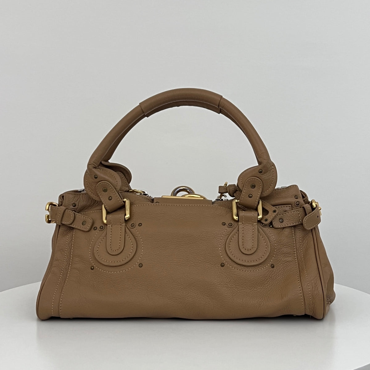 Sac CHLOÉ Paddington cuir grainé beige