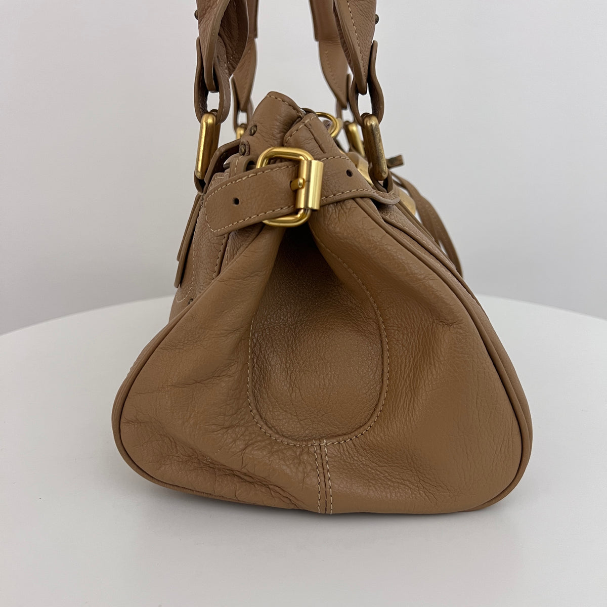 Sac CHLOÉ Paddington cuir grainé beige