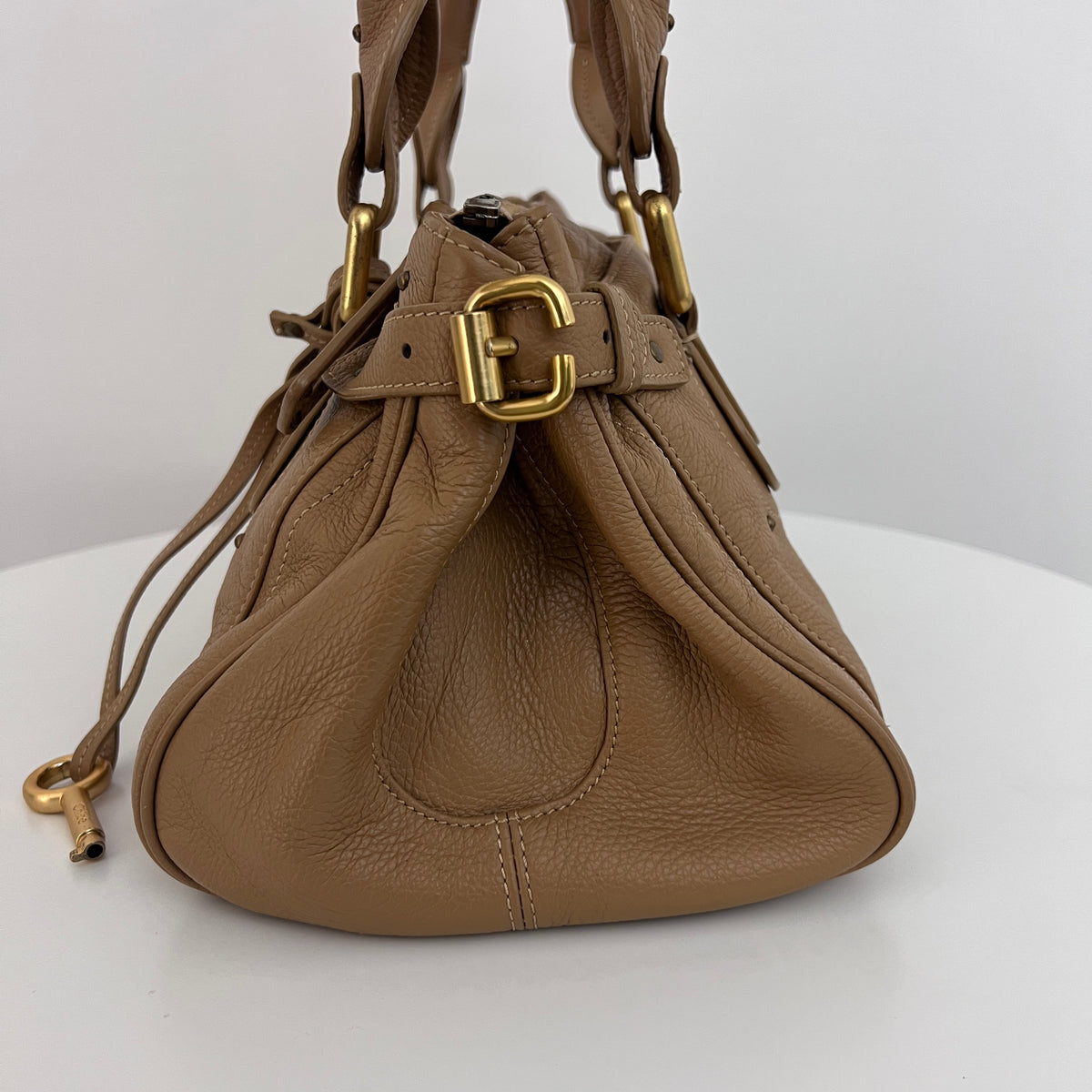 Sac CHLOÉ Paddington cuir grainé beige