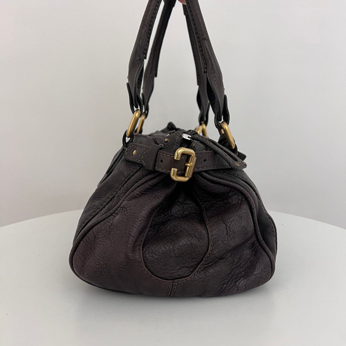 Sac CHLOÉ Paddington cuir grainé marron