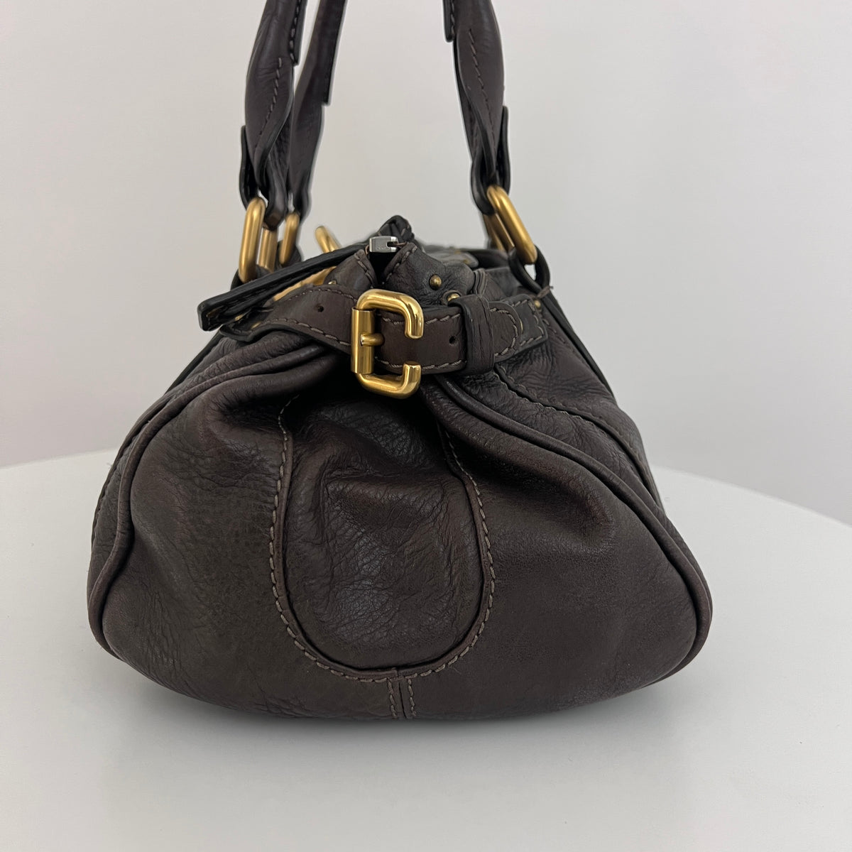 Sac CHLOÉ Paddington cuir grainé marron