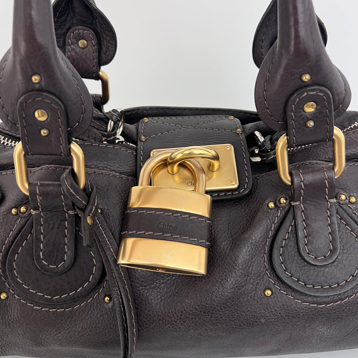 Sac CHLOÉ Paddington cuir grainé marron