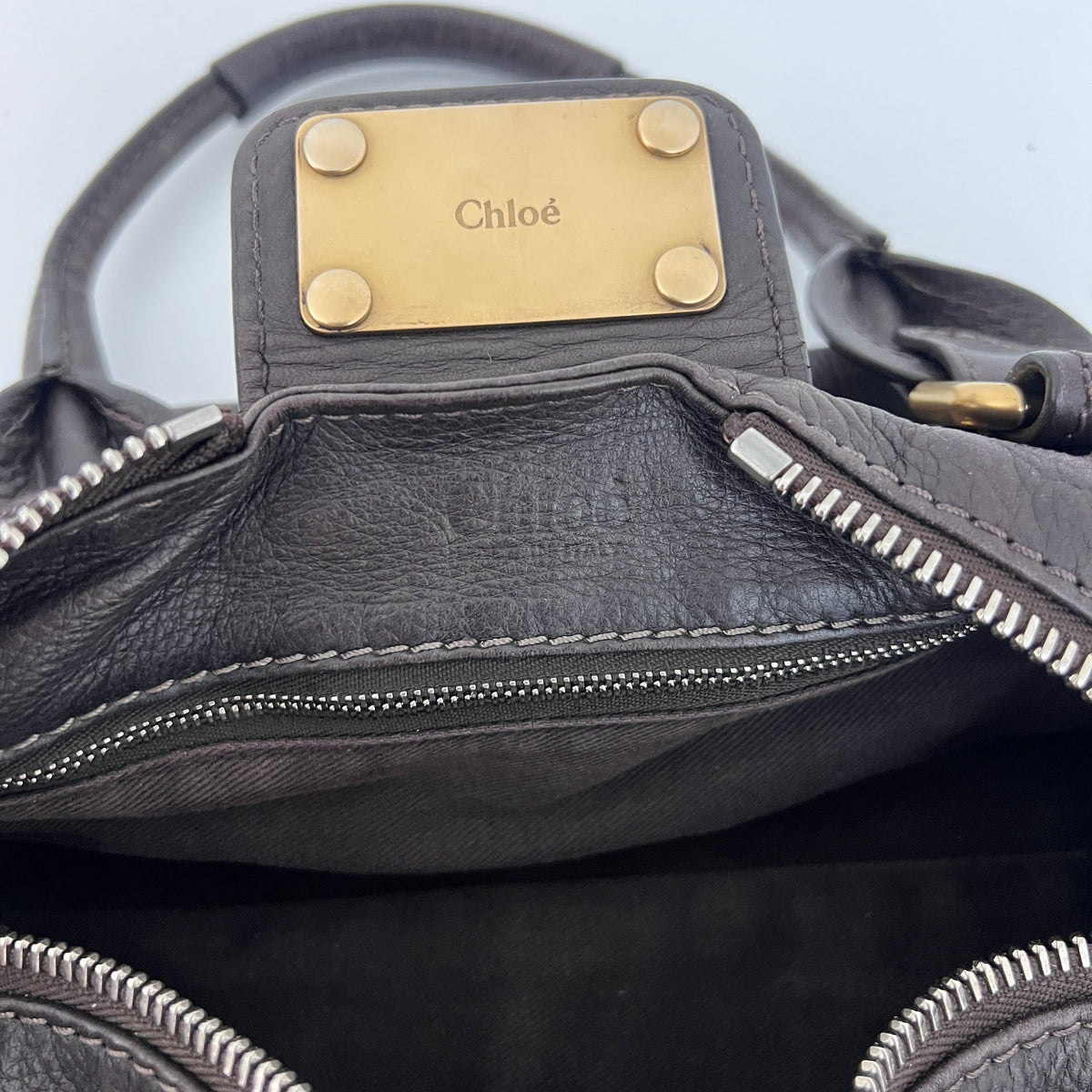 Sac CHLOÉ Paddington cuir grainé marron
