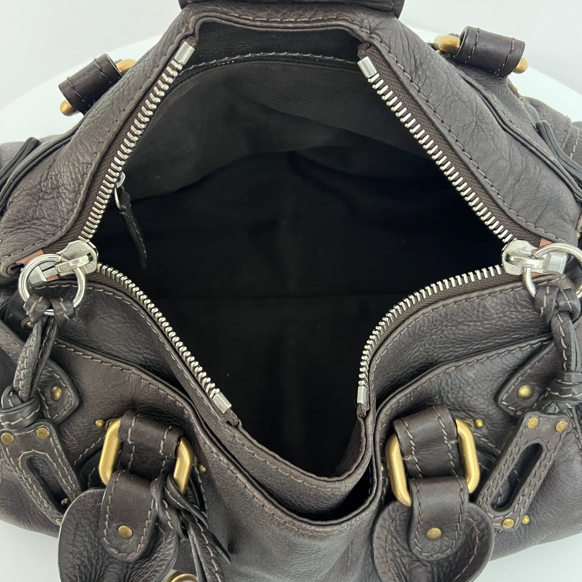 Sac CHLOÉ Paddington cuir grainé marron