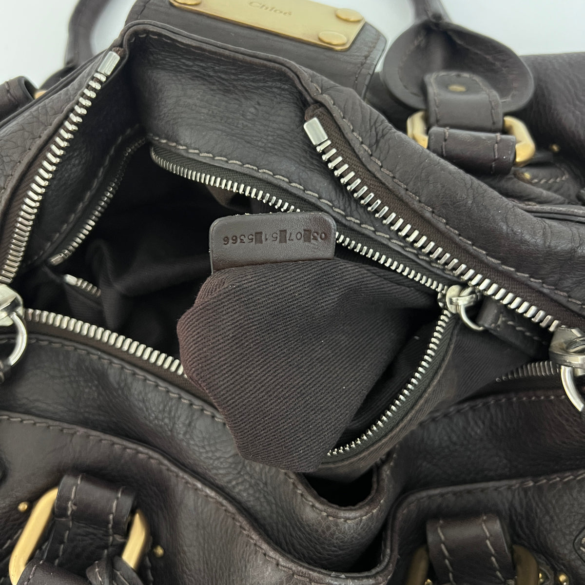 Sac CHLOÉ Paddington cuir grainé marron
