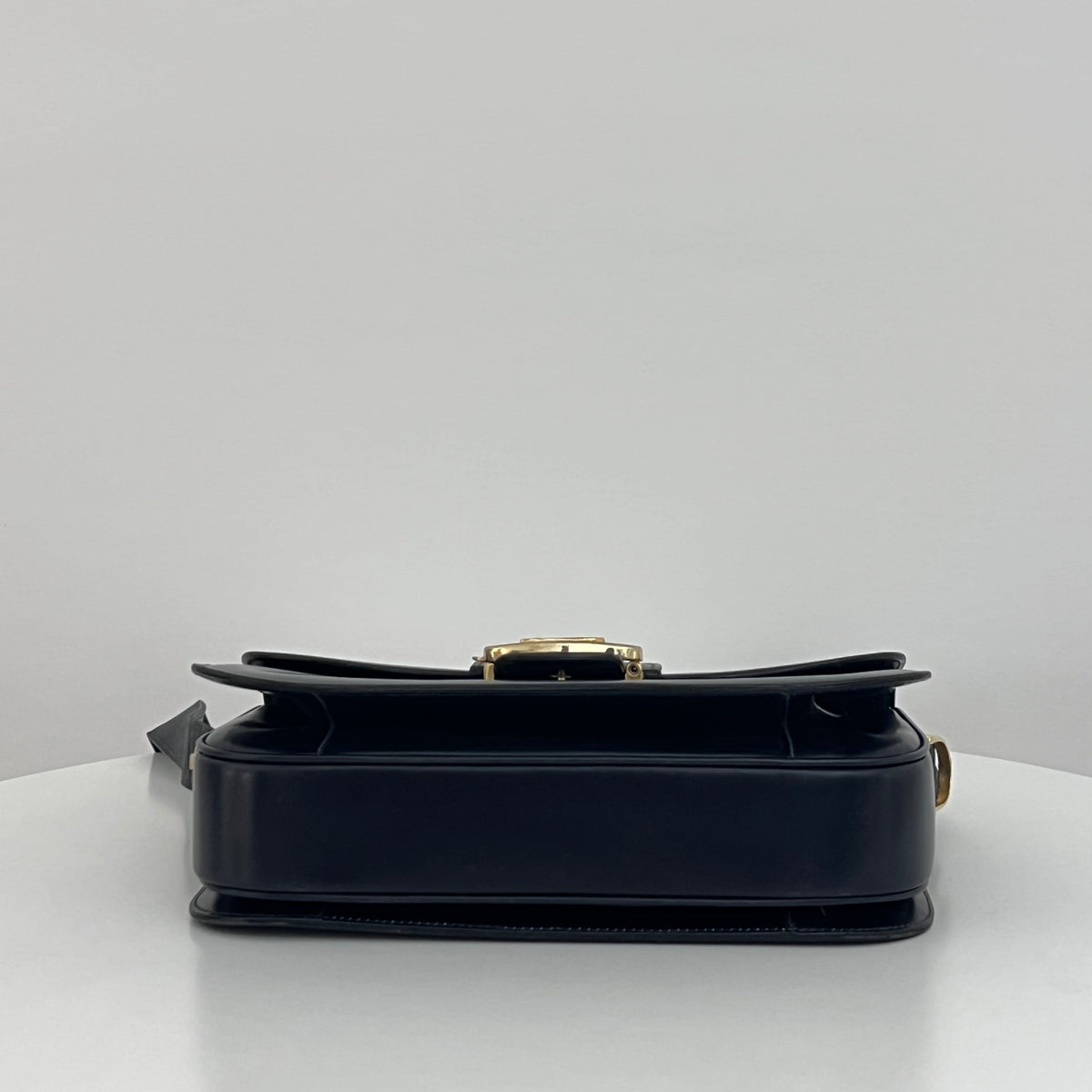 CELINE Triomphe bag in black smooth leather