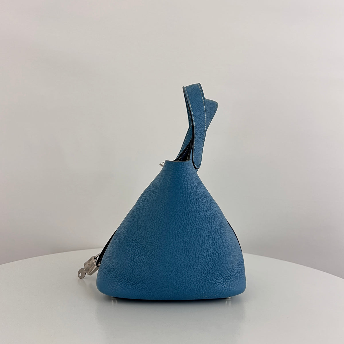 Sac HERMÈS Picotin PM cuir grainé bleu