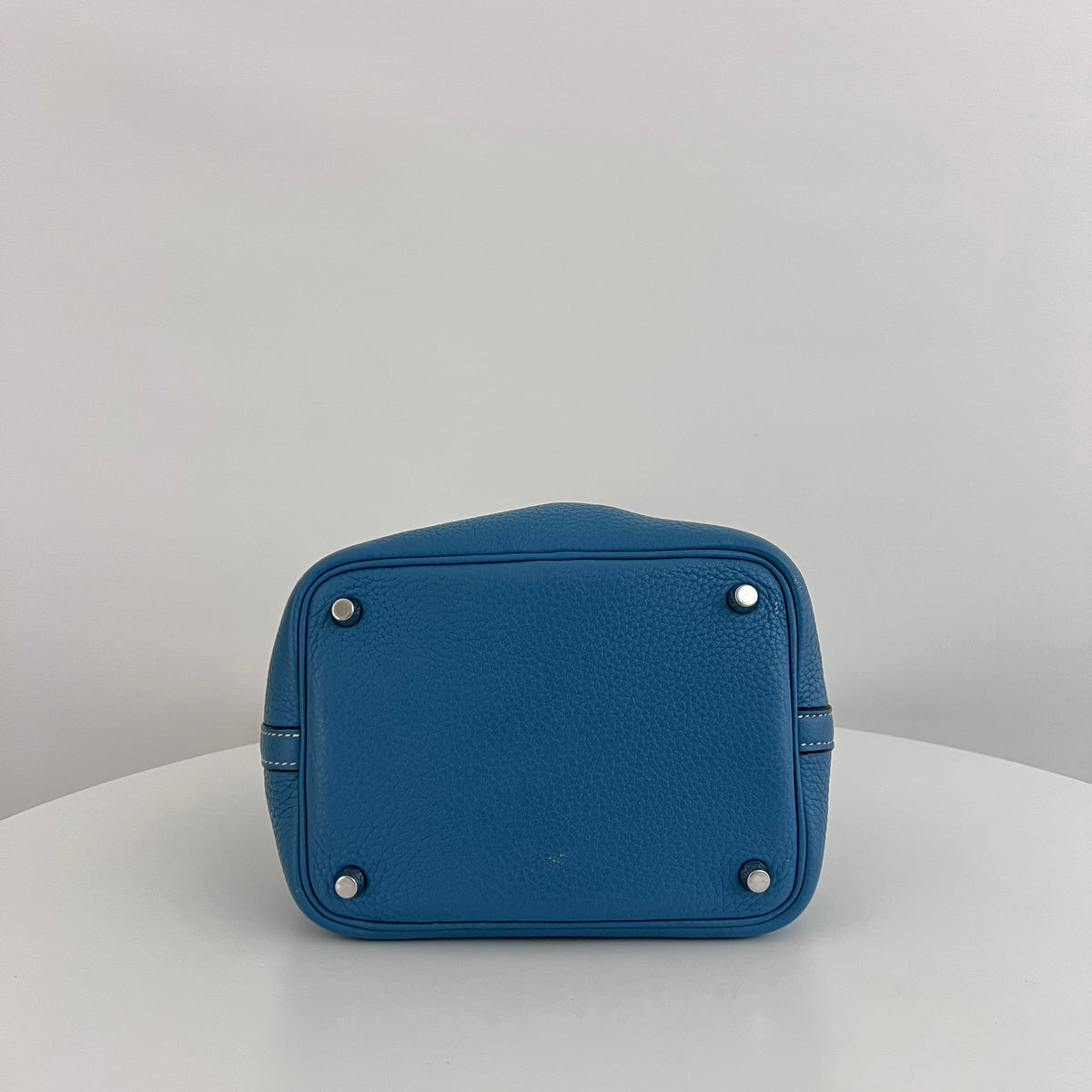 Sac HERMÈS Picotin PM cuir grainé bleu
