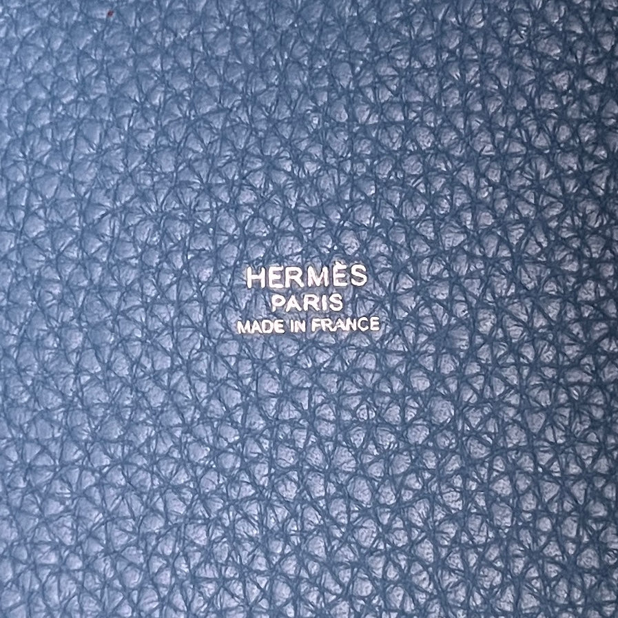 Sac HERMÈS Picotin PM cuir grainé bleu