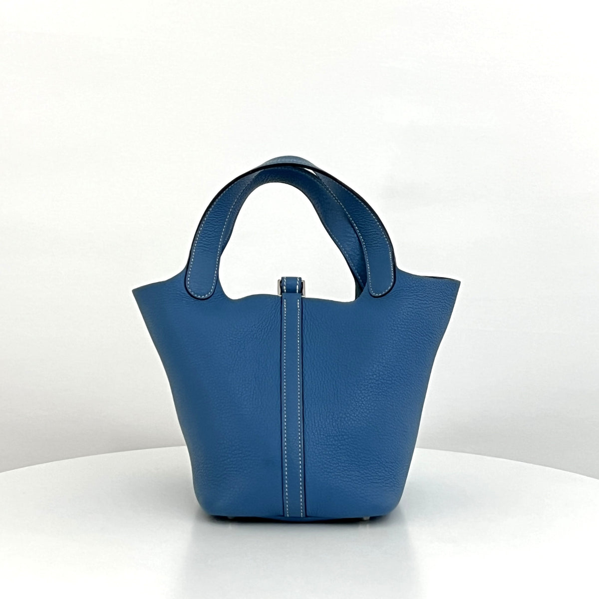 Sac HERMÈS Picotin PM cuir grainé bleu