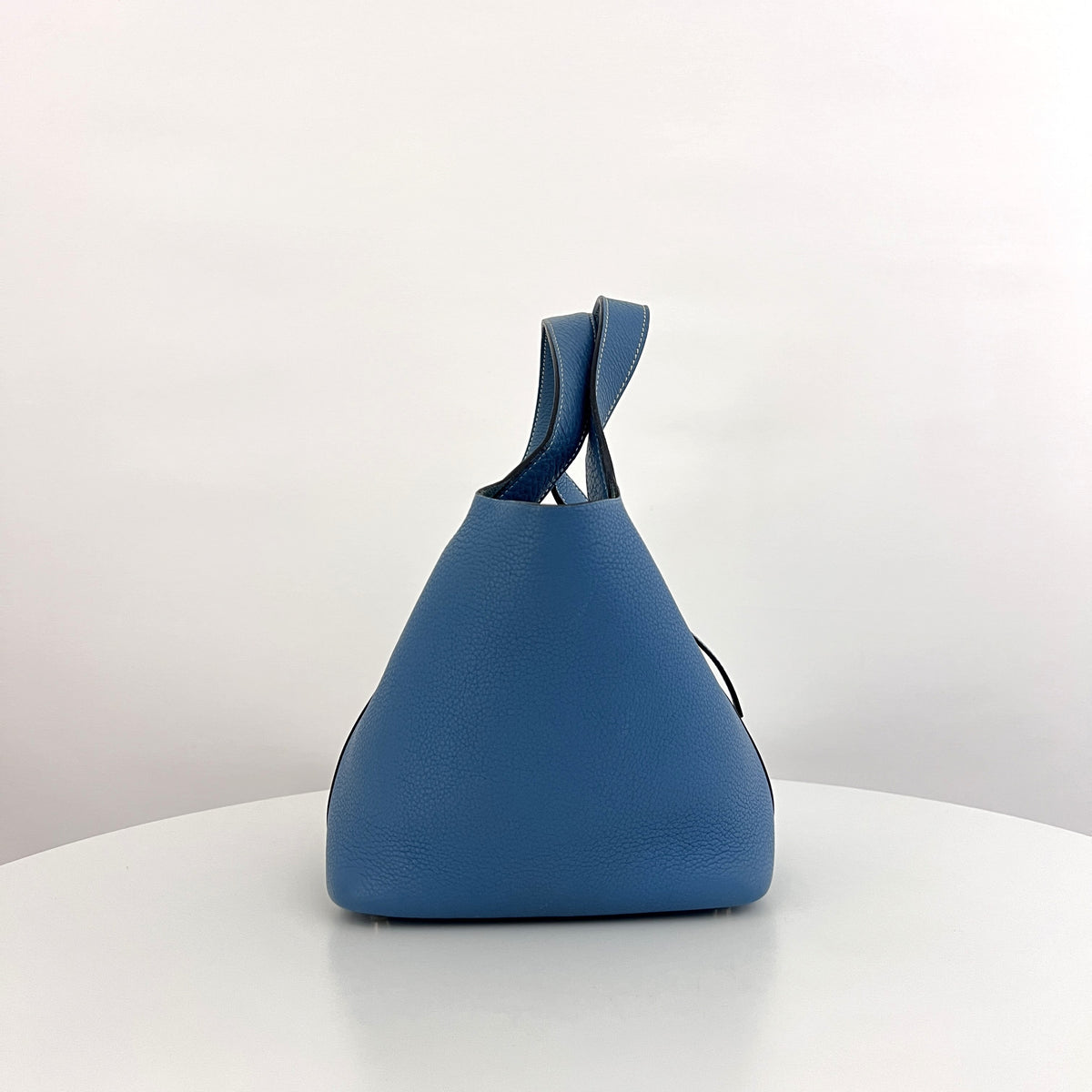 Sac HERMÈS Picotin PM cuir grainé bleu