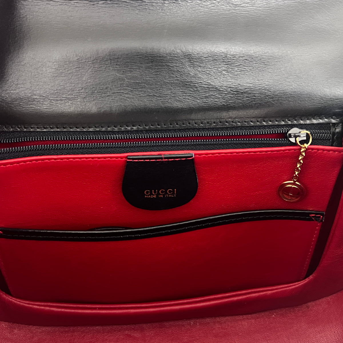 Sac à bandoulière GUCCI Bamboo 1947 Moyen cuir lisse noir