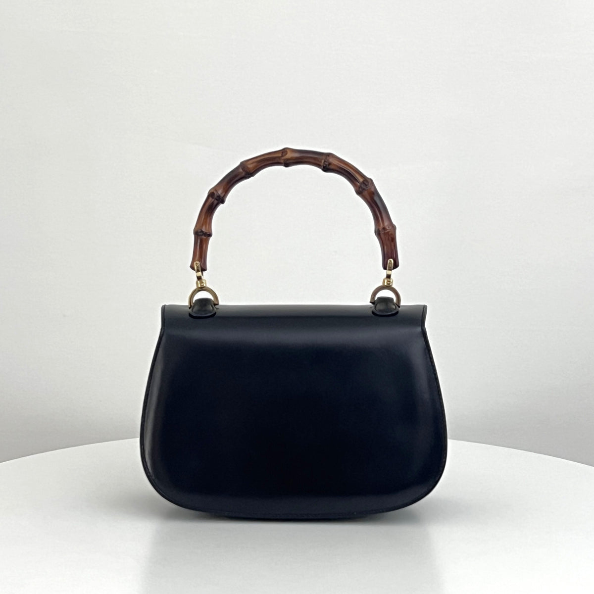 GUCCI Bamboo 1947 small black smooth leather shoulder bag