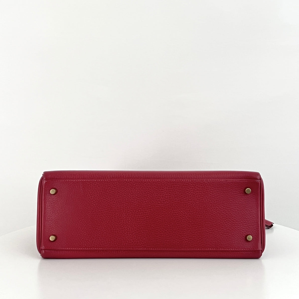 Sac à bandoulière HERMÈS Kelly 35 cuir grainé retourné rouge