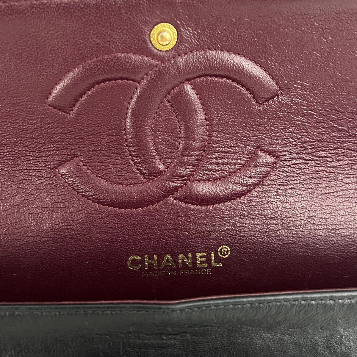 Sac à bandoulière CHANEL Classique 11.12 Medium cuir d'agneau noir vintage 2000-2002