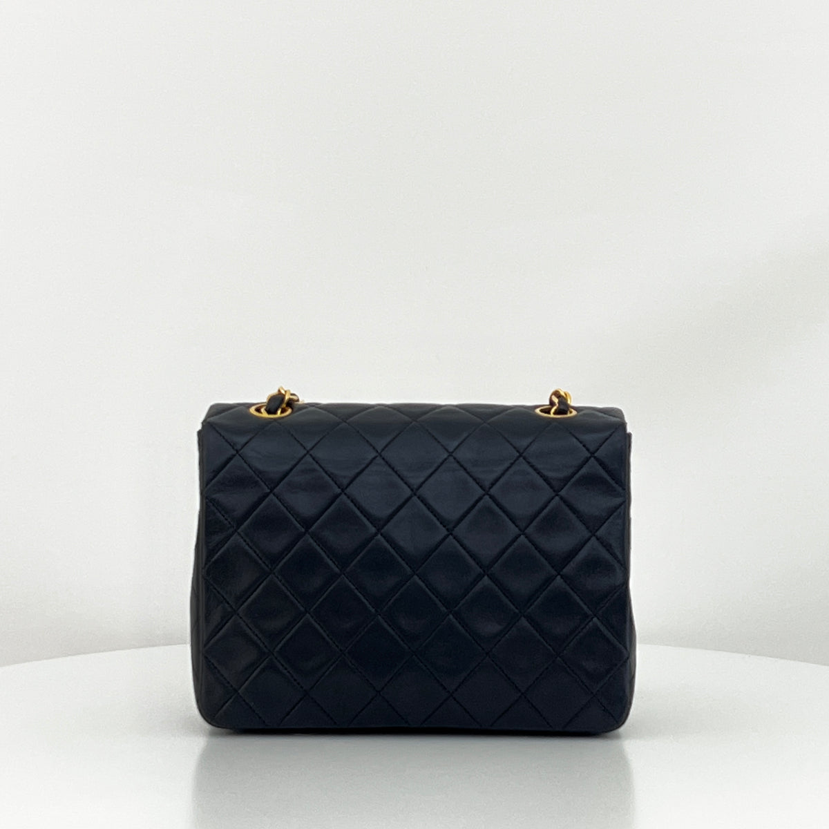 CHANEL Classic Mini Rectangle shoulder bag vintage black lambskin 1989-1991