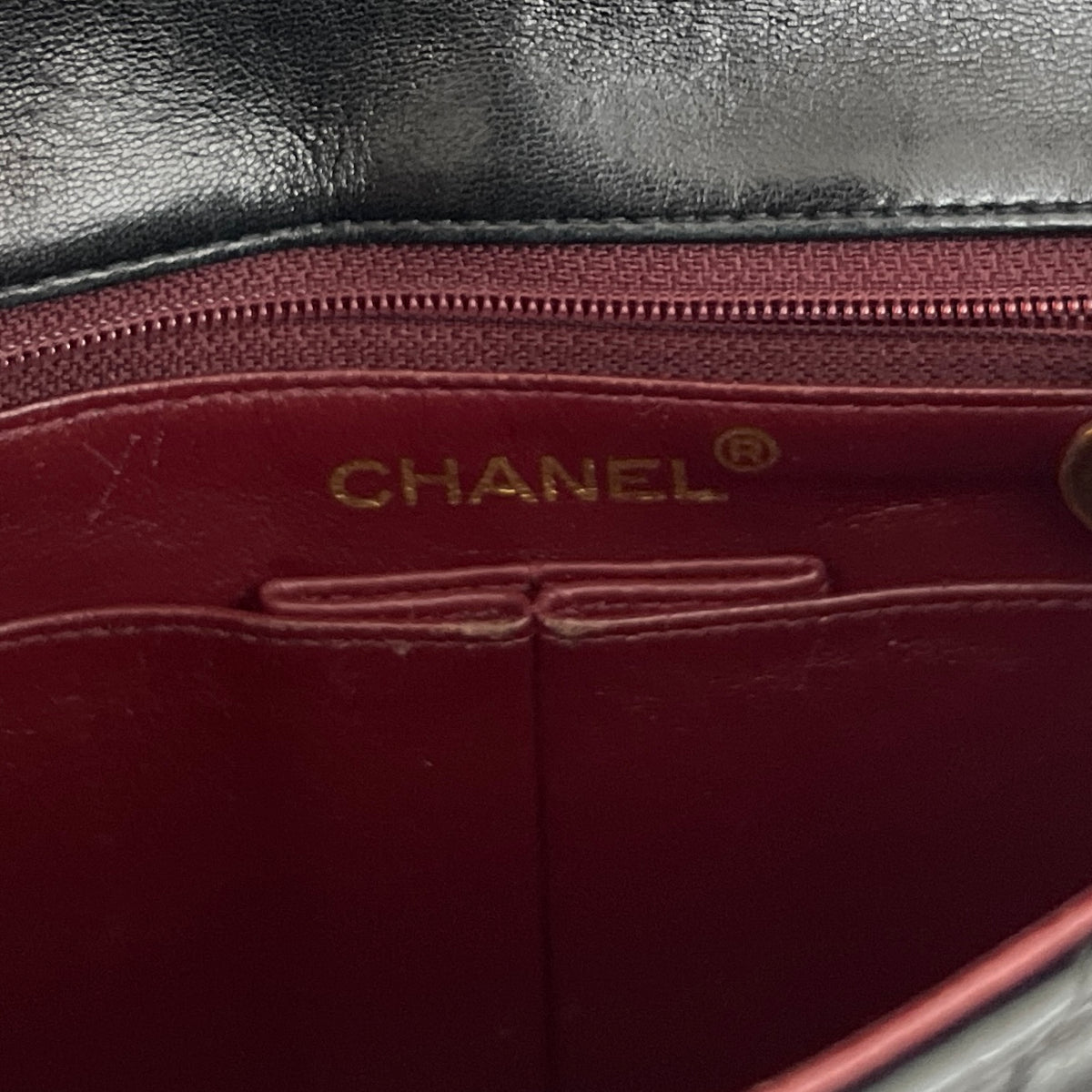 CHANEL Classic Mini Rectangle shoulder bag vintage black lambskin 1989-1991