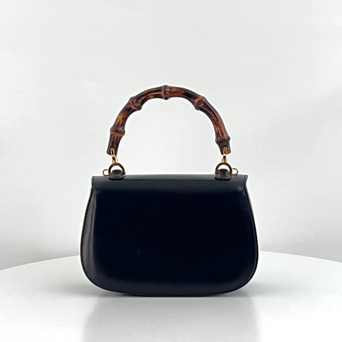 GUCCI Bamboo 1947 Small black smooth leather shoulder bag