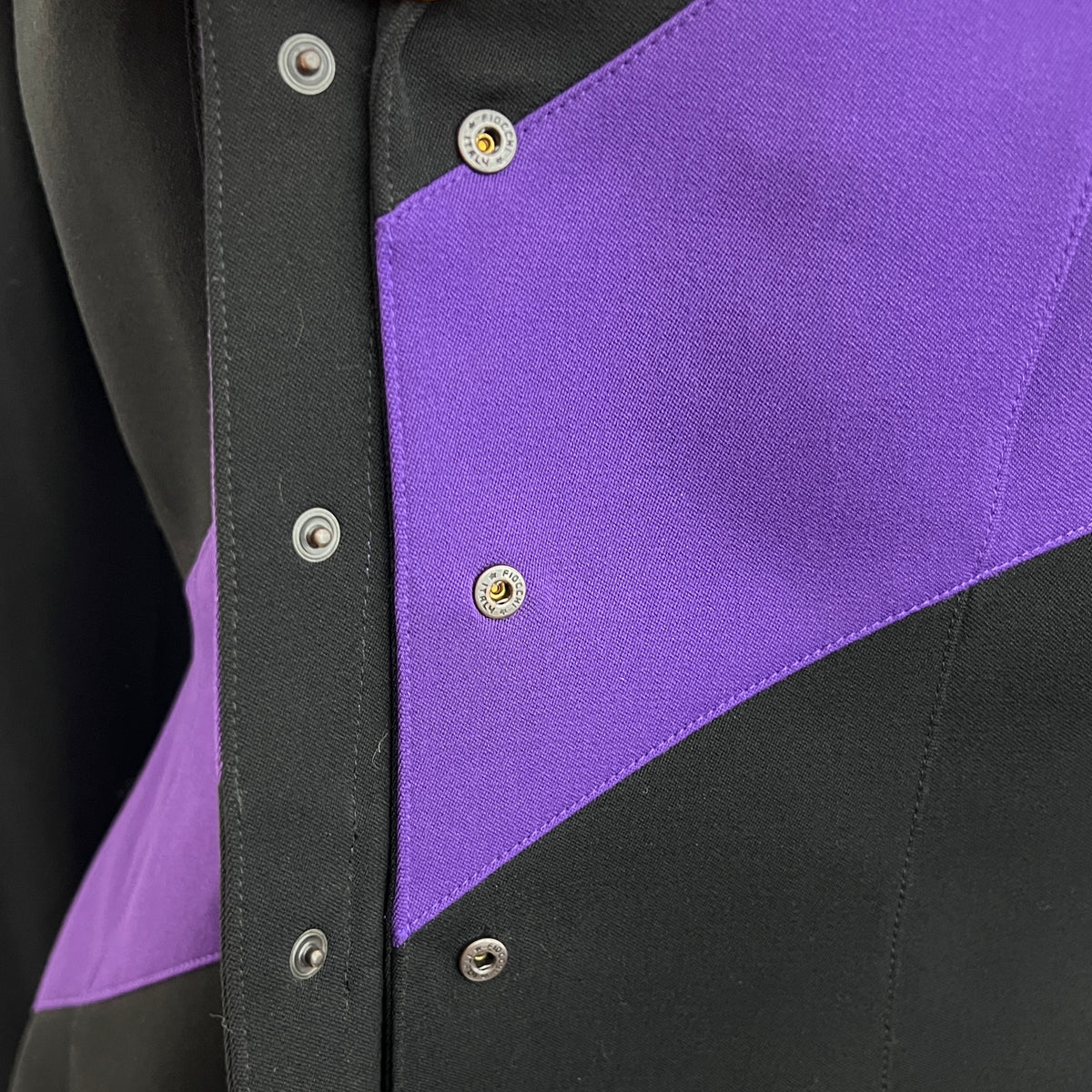Veste Thierry Mugler Couture vintage circa 1990 noire et violette en laine Taille M