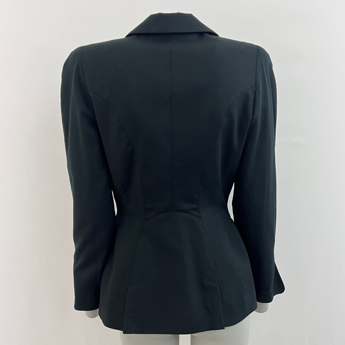 Veste Thierry Mugler vintage circa 1990 noire en coton Taille S