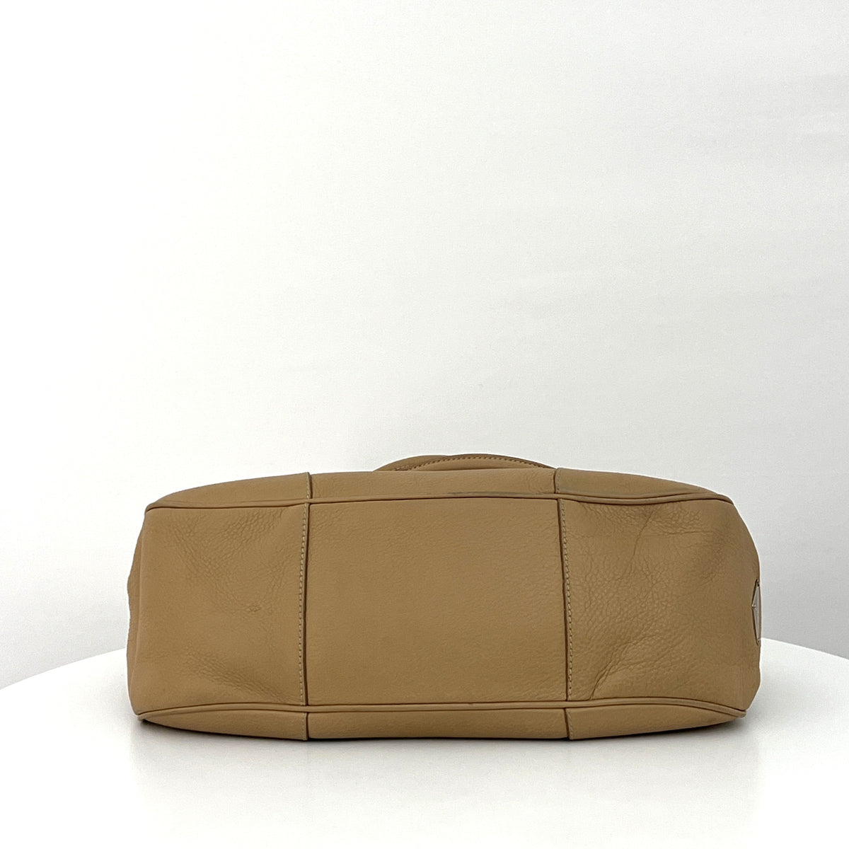 Sac PRADA Hobo cuir grainé beige