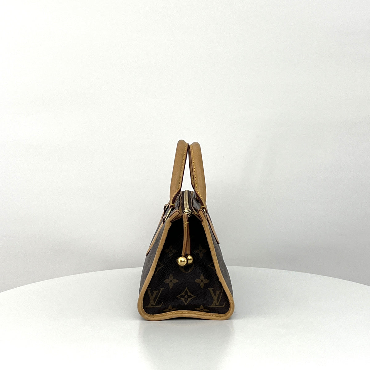 Sac à bandoulière LOUIS VUITTON Popincourt toile et cuir marron vintage 2006