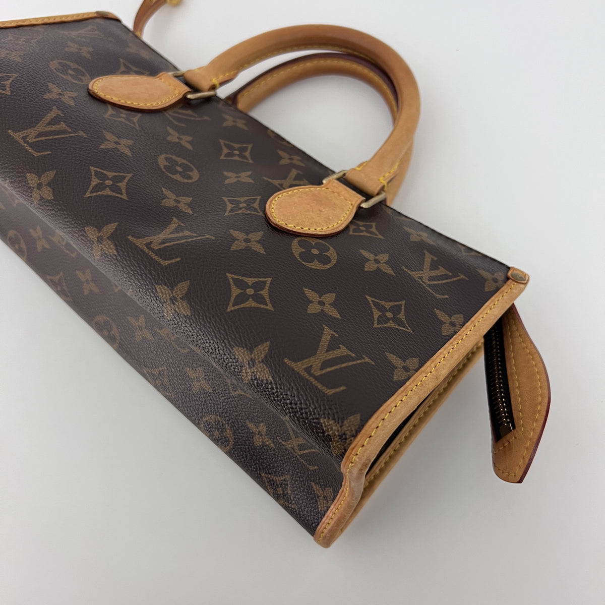 Sac à bandoulière LOUIS VUITTON Popincourt toile et cuir marron vintage 2006