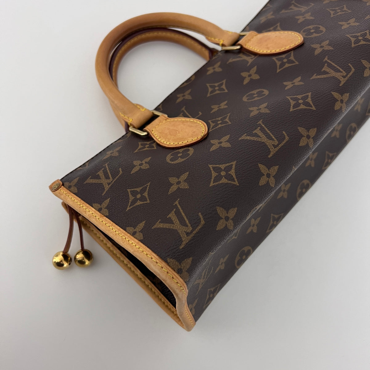 Sac à bandoulière LOUIS VUITTON Popincourt toile et cuir marron vintage 2006