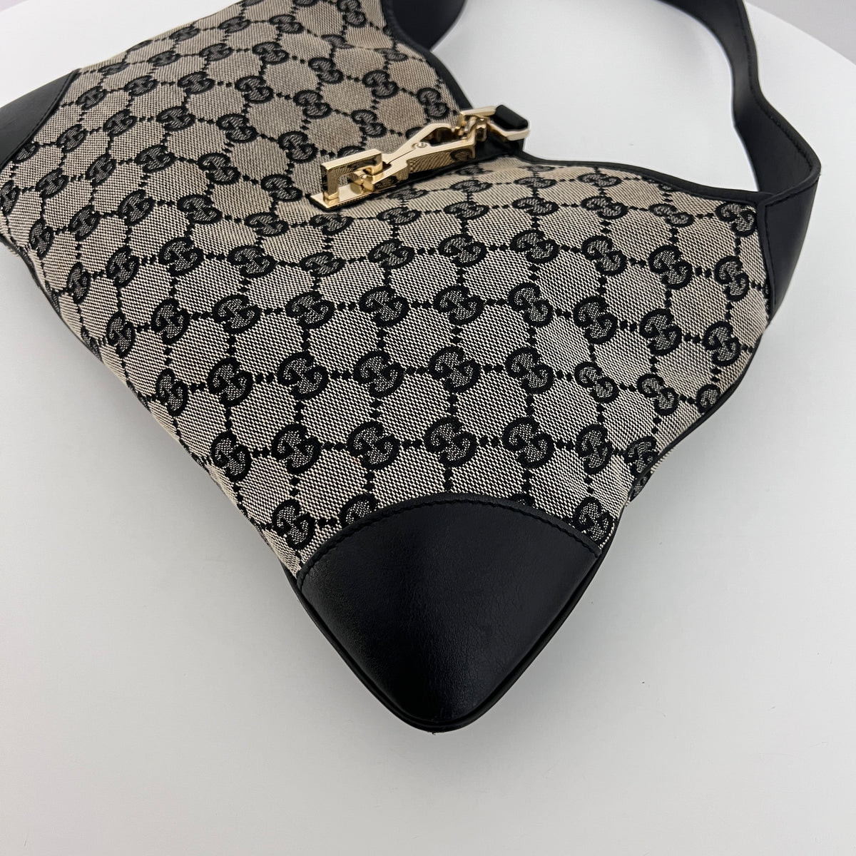 Sac GUCCI Jackie toile et cuir noir
