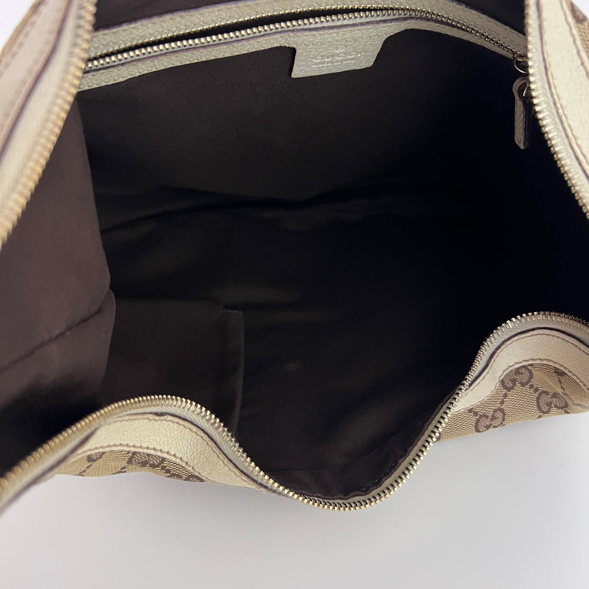 Sac GUCCI Hobo GG toile et cuir beige