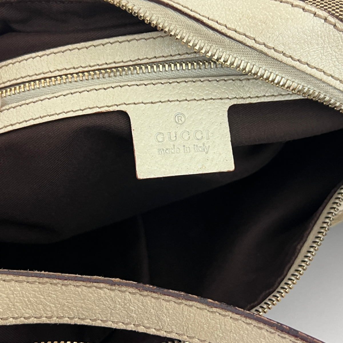 Sac GUCCI Hobo GG toile et cuir beige