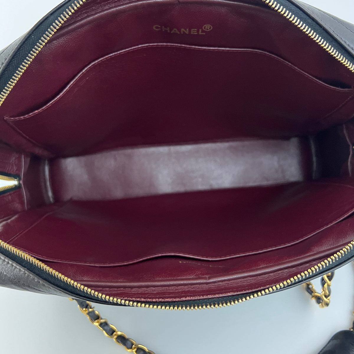 Sac CHANEL Tote Matelassé Chain cuir d'agneau noir vintage 1997-1999