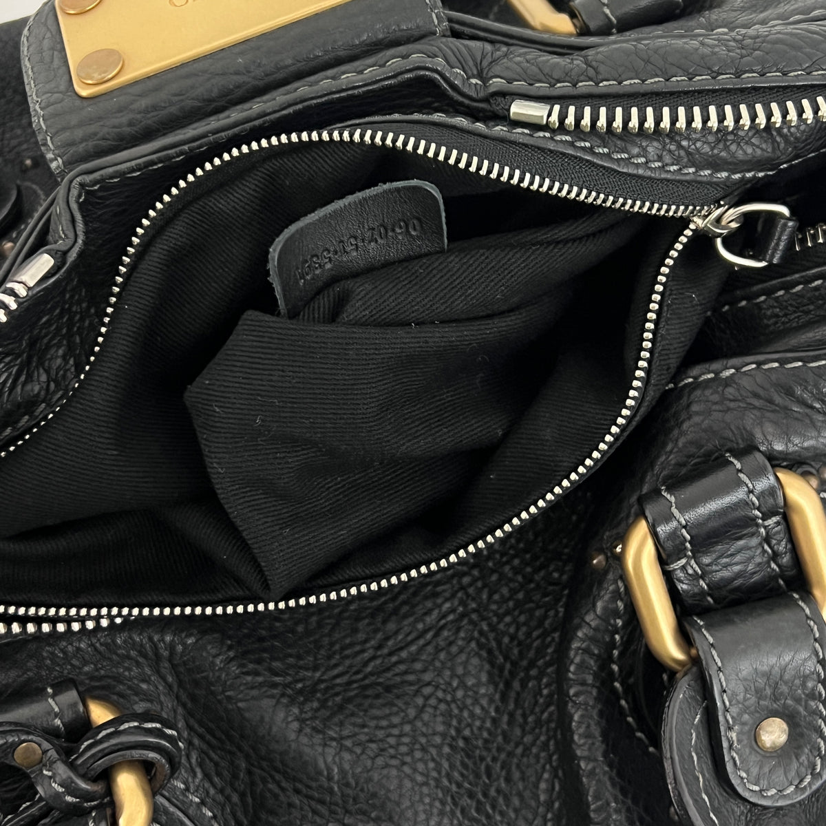 Sac CHLOÉ Paddington cuir grainé noir