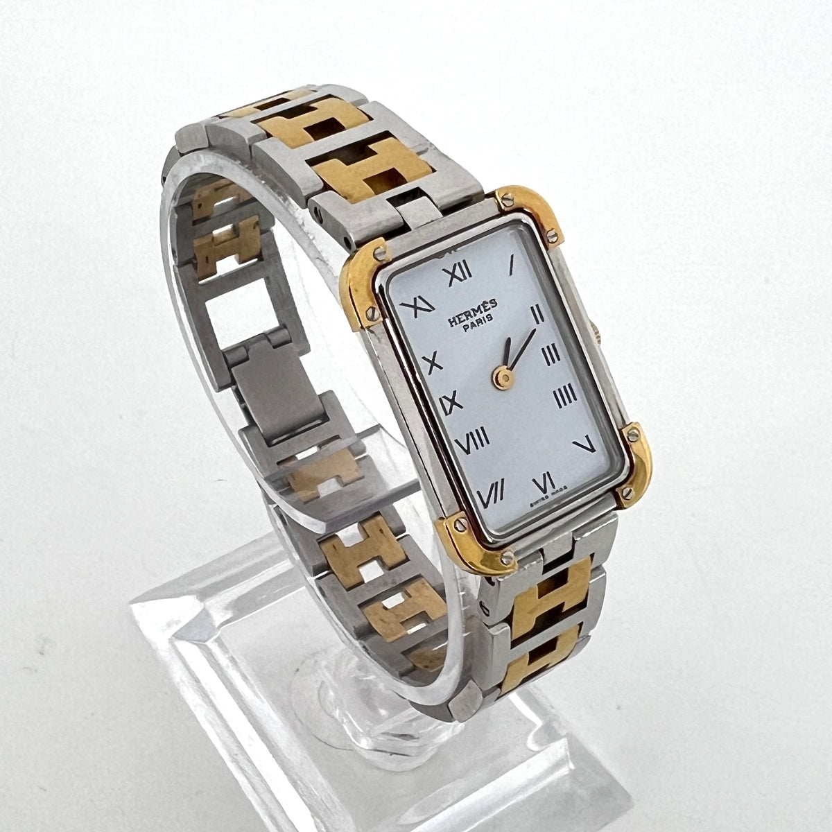 HERMÈS Croisière watch in two-tone steel