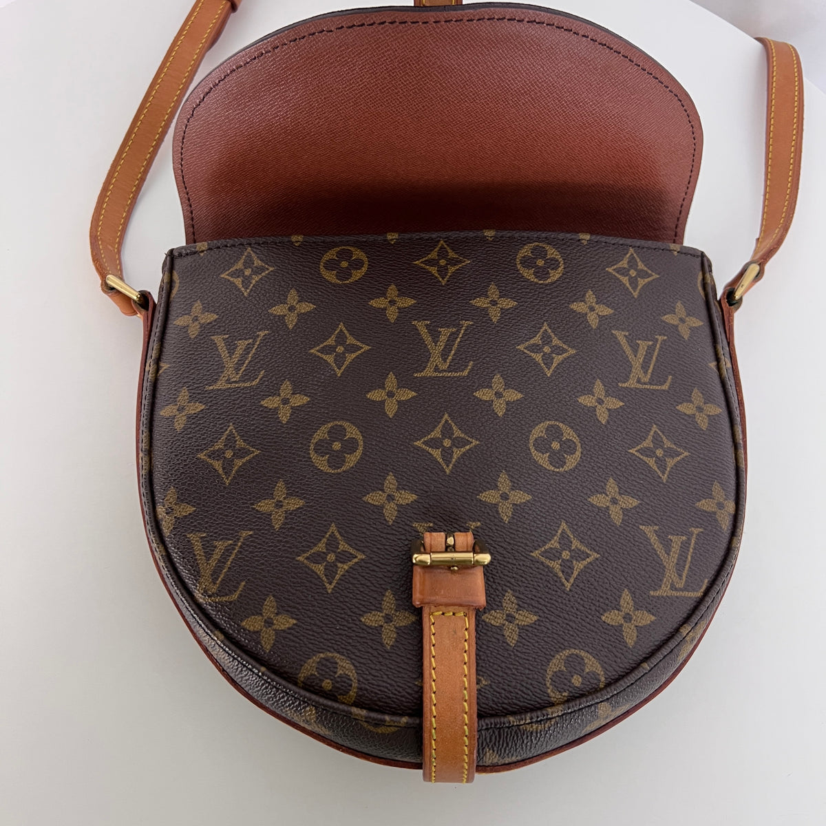 Sac à bandoulière LOUIS VUITTON Chantilly MM toile et cuir marron vintage 1994