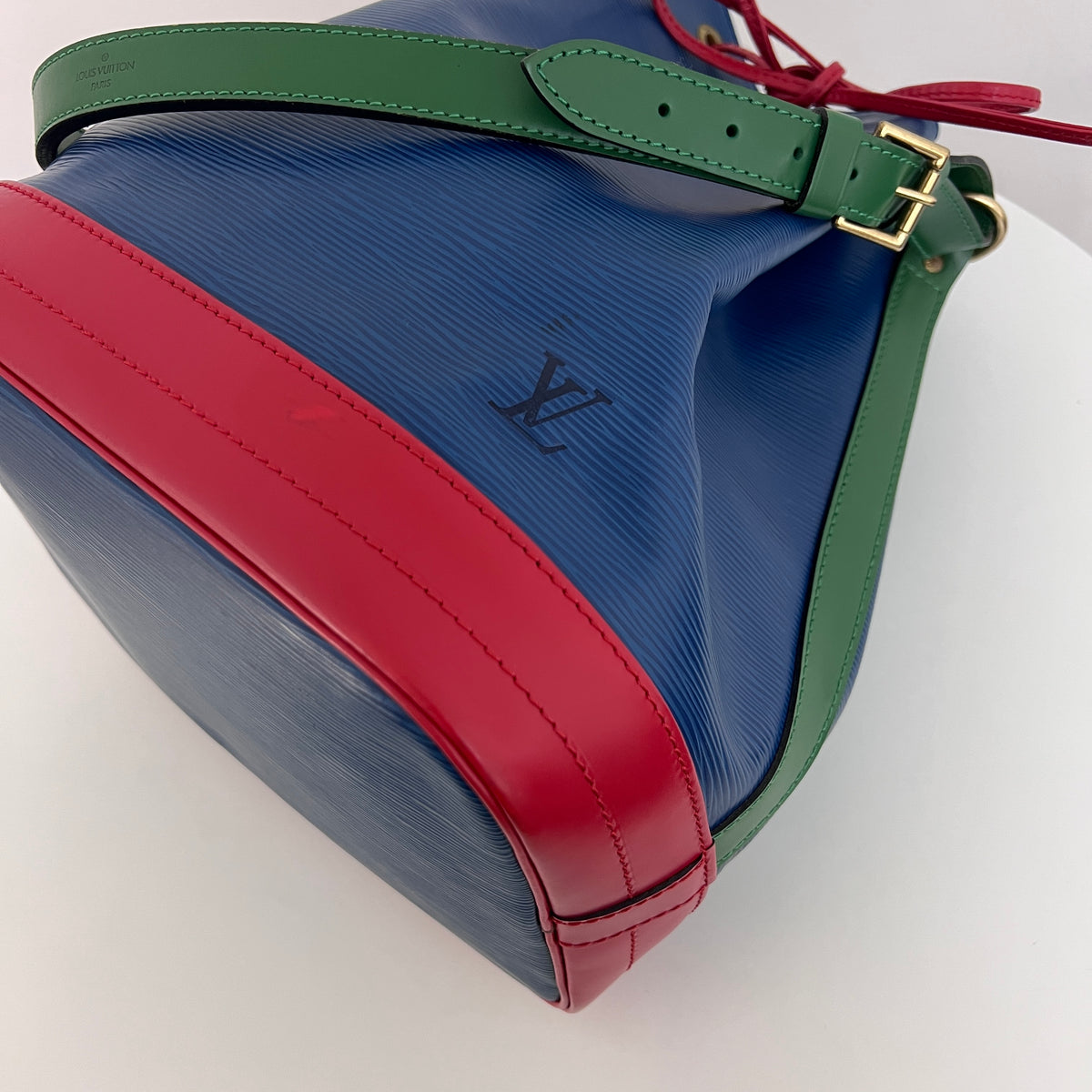 Sac LOUIS VUITTON Noé Grand cuir épi tricolore vintage 1992