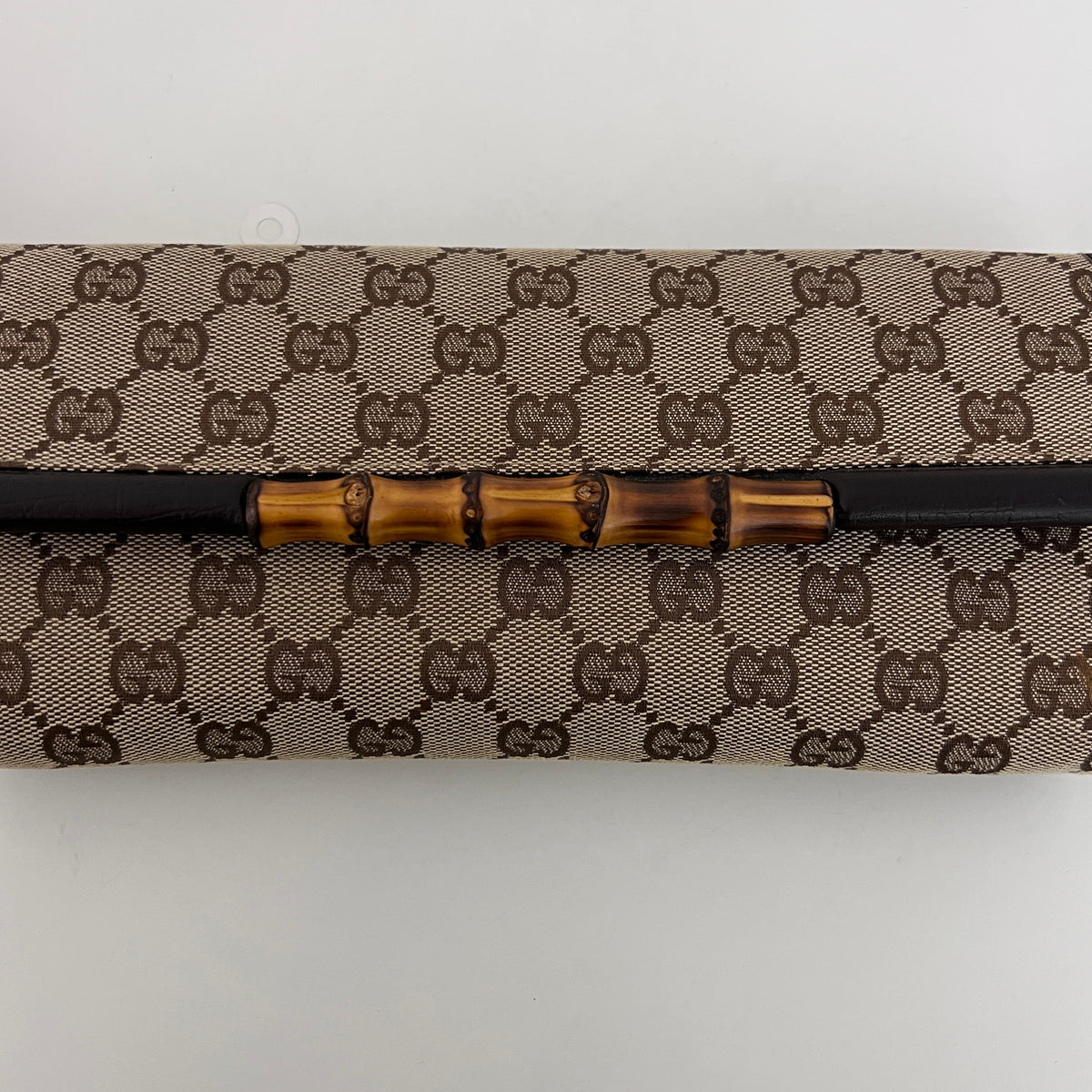 Sac GUCCI GG Bamboo toile et cuir marron
