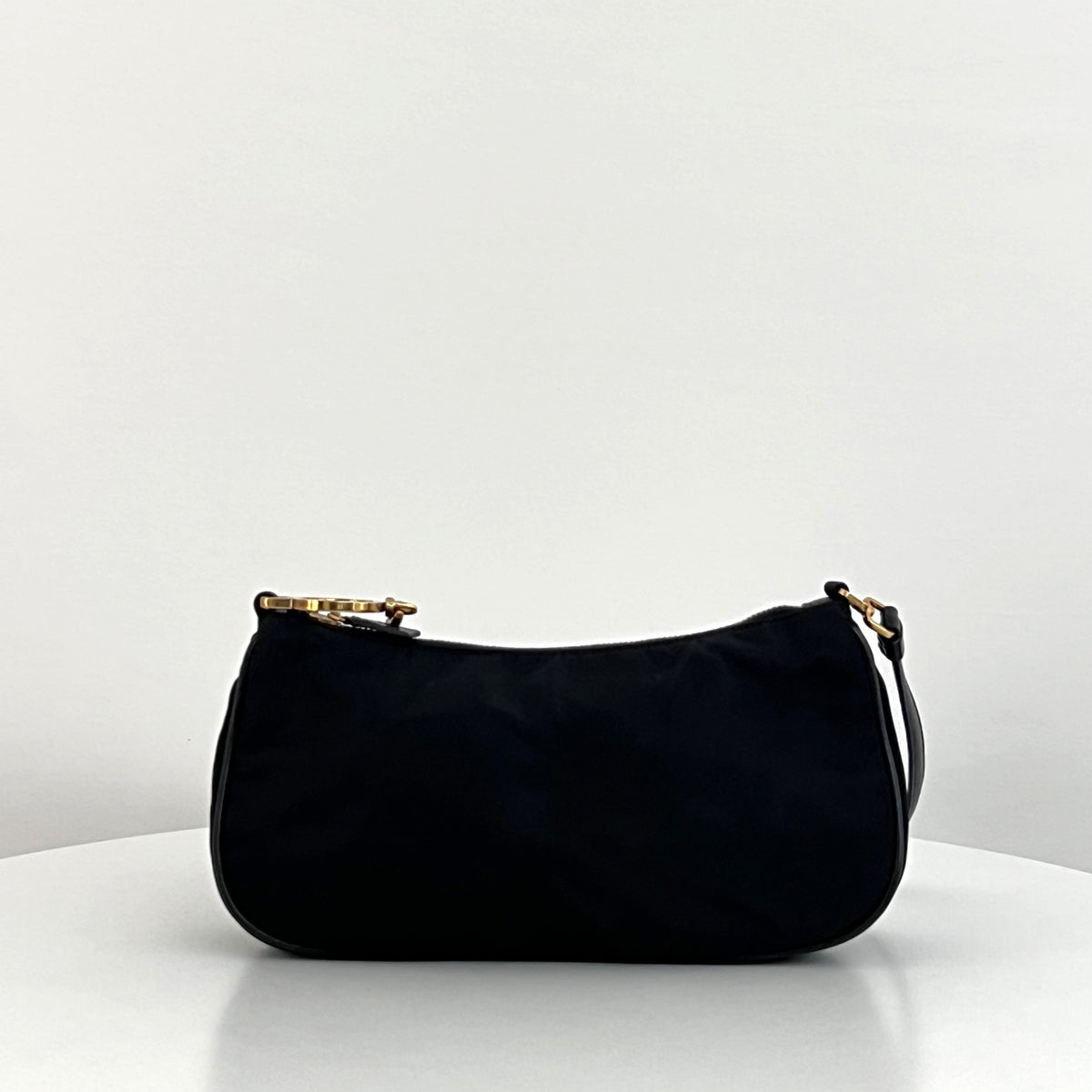 PRADA Shoulder Bag in black nylon and leather