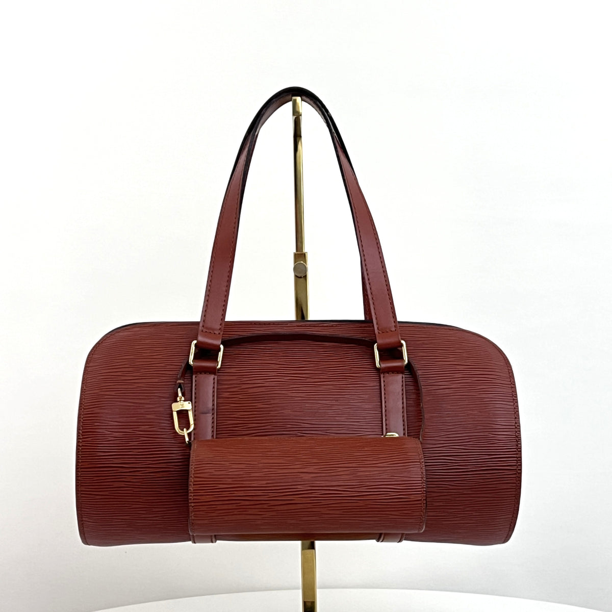 Sac LOUIS VUITTON Soufflot cuir épi marron vintage 1997