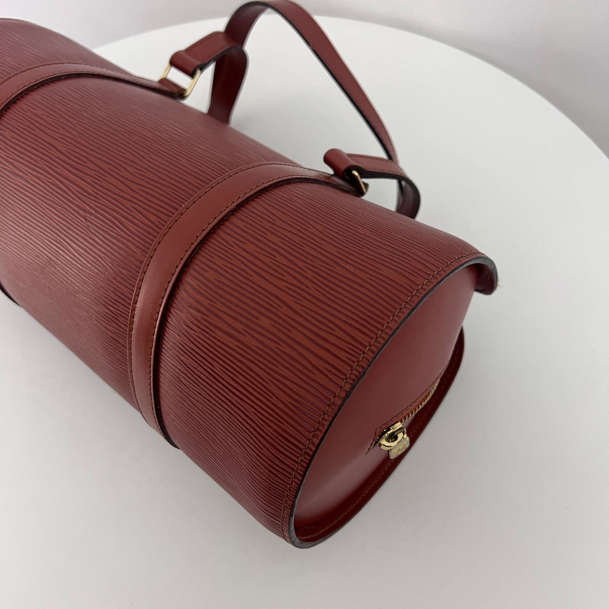 Sac LOUIS VUITTON Soufflot cuir épi marron vintage 1997