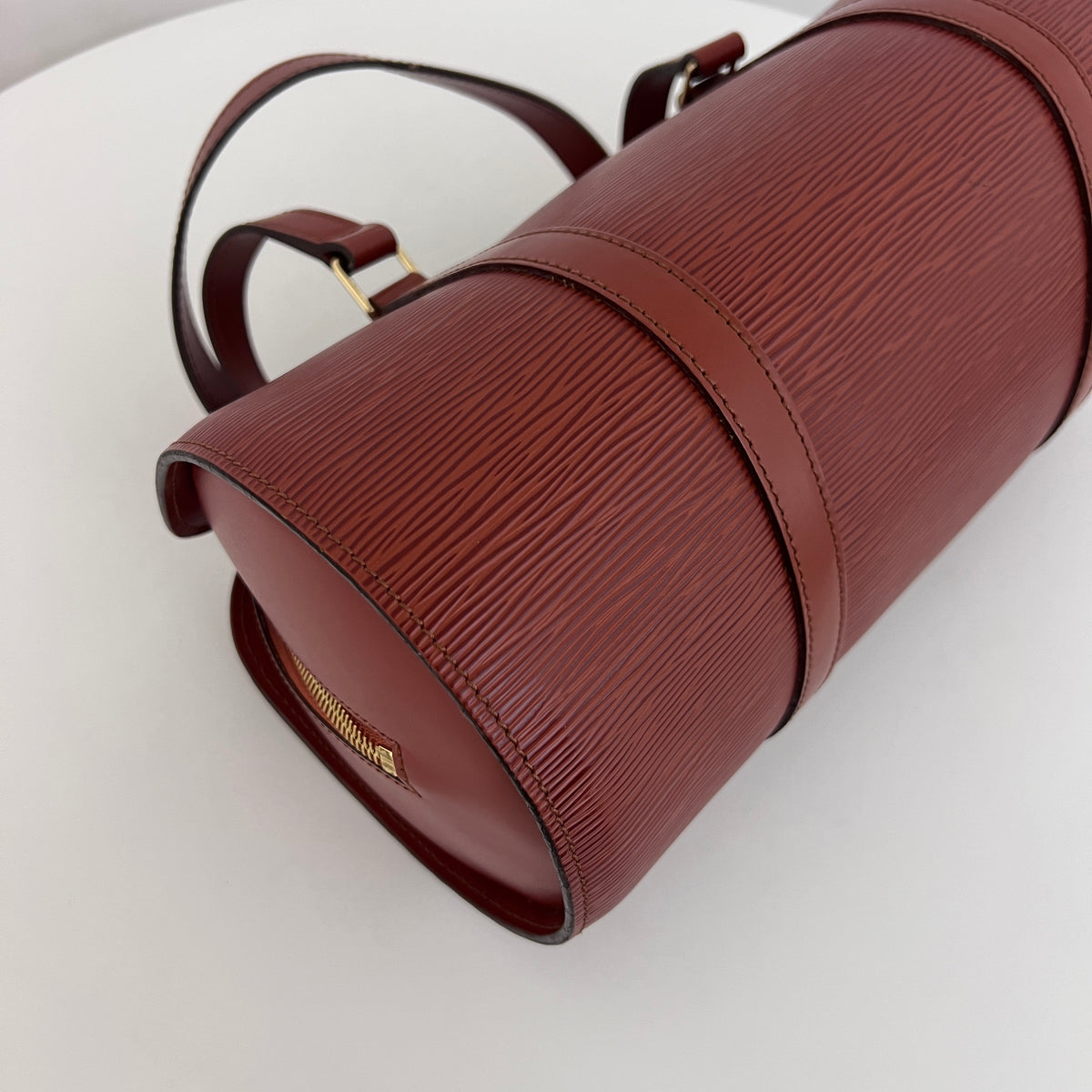Sac LOUIS VUITTON Soufflot cuir épi marron vintage 1997